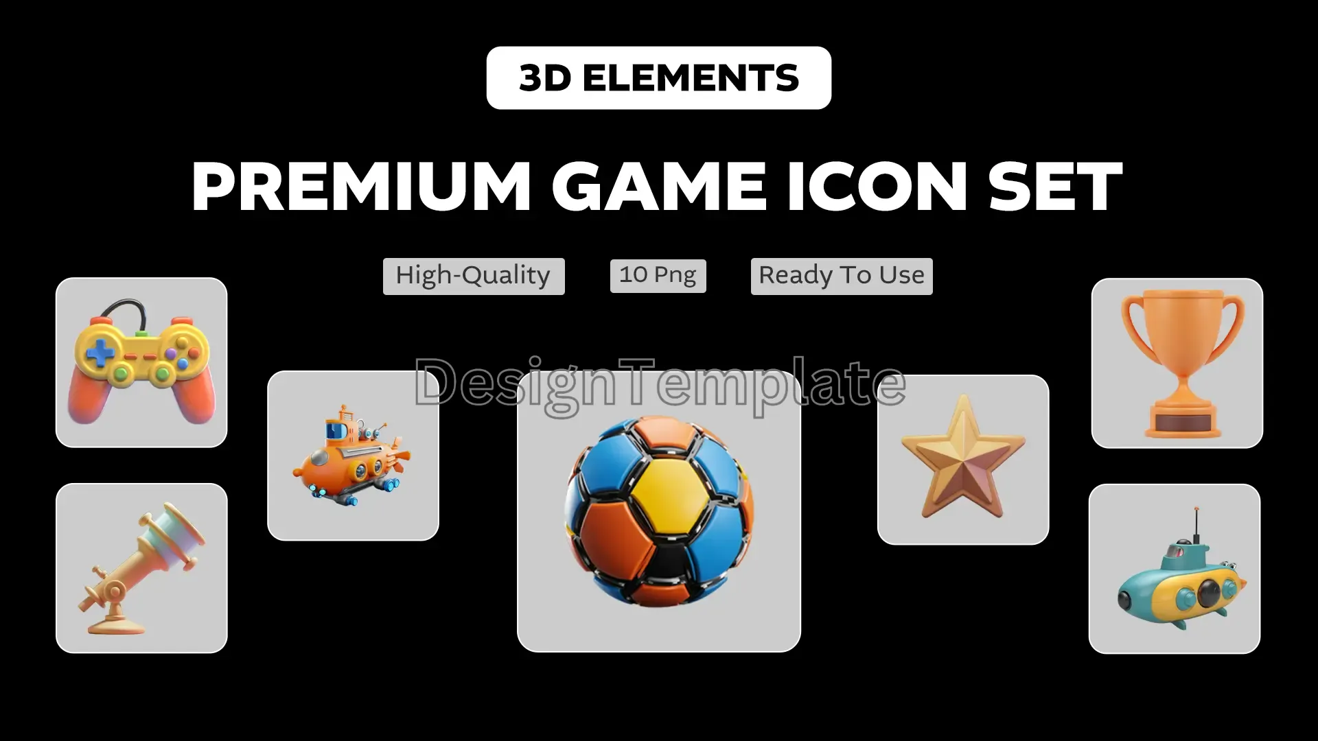 Trophy Treasure Expanded Game Icon Set 3D Icons image